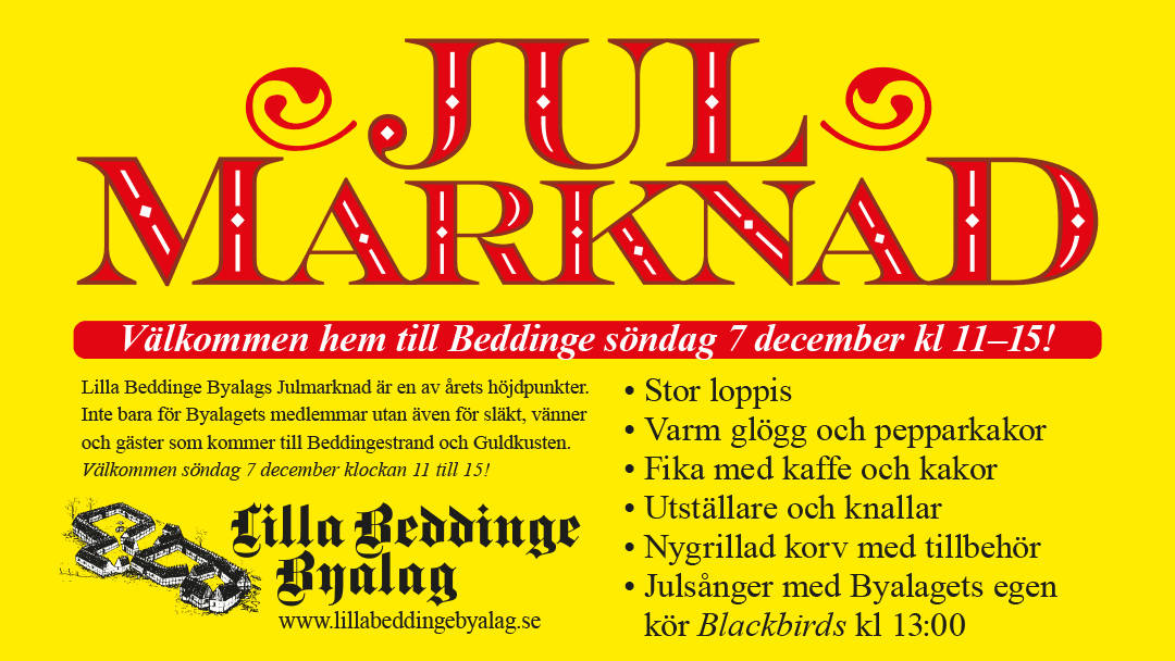 Välkommen till Byalagets Julmarknad söndag 7/12